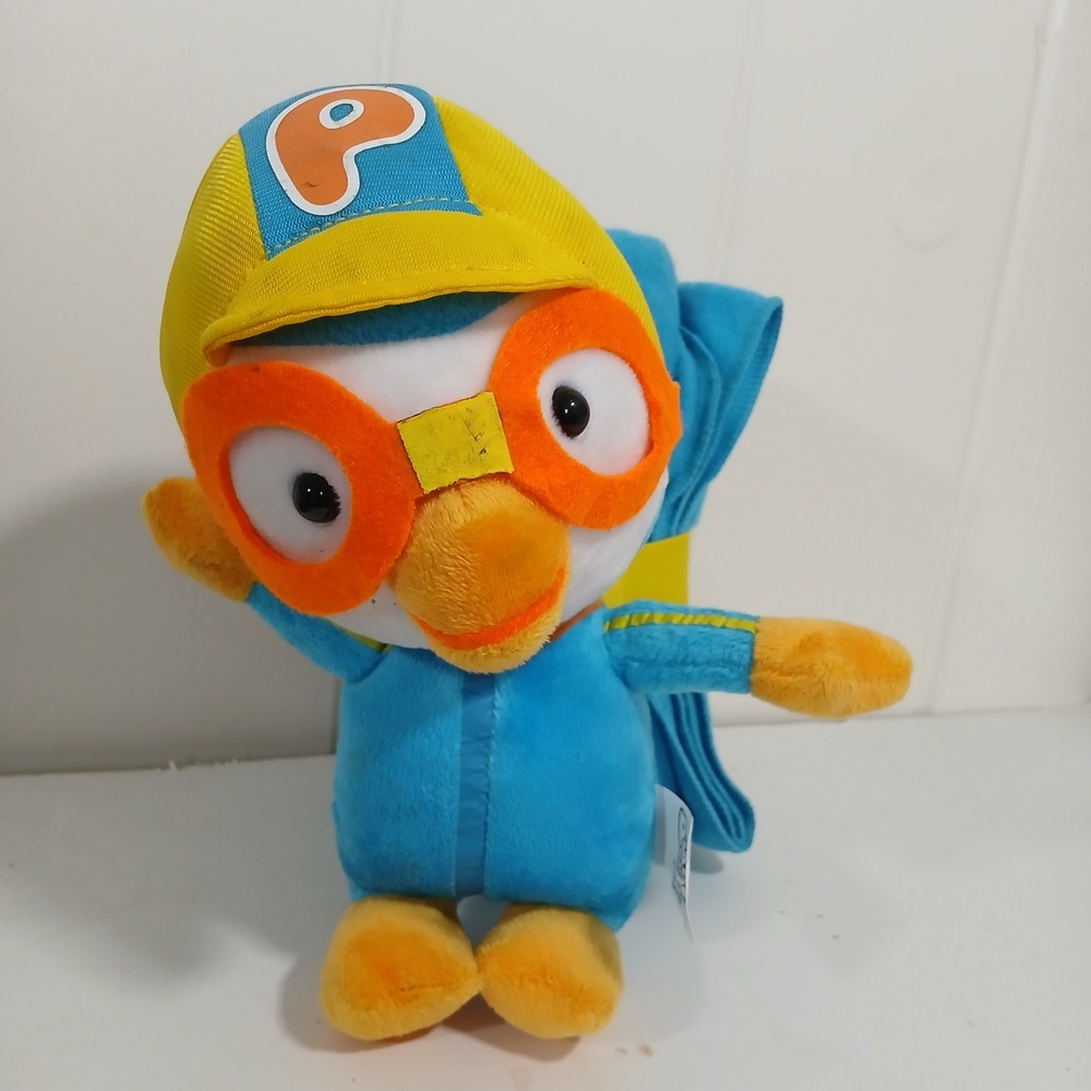 Pororo The Little Penguin Plush Travel Set Kids Blue Blanket Aviator KOR008023 *